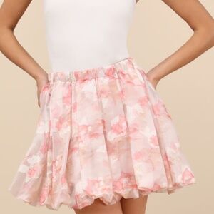 Lulus Saylor Light Pink Floral Pleated Mini Skirt - Size L